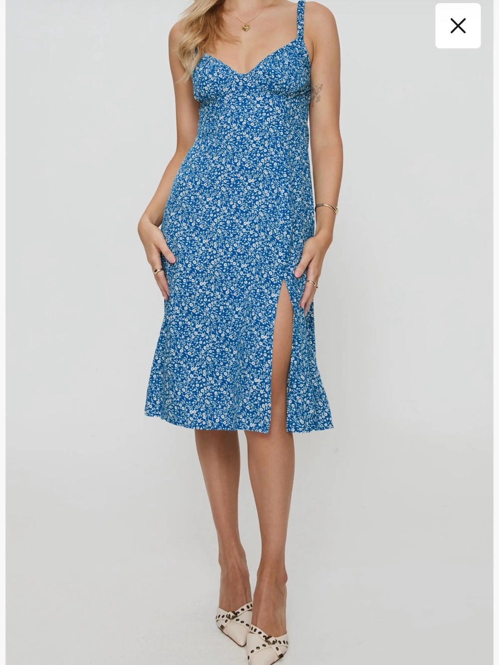 Georgia Print Open Back Midi Dress